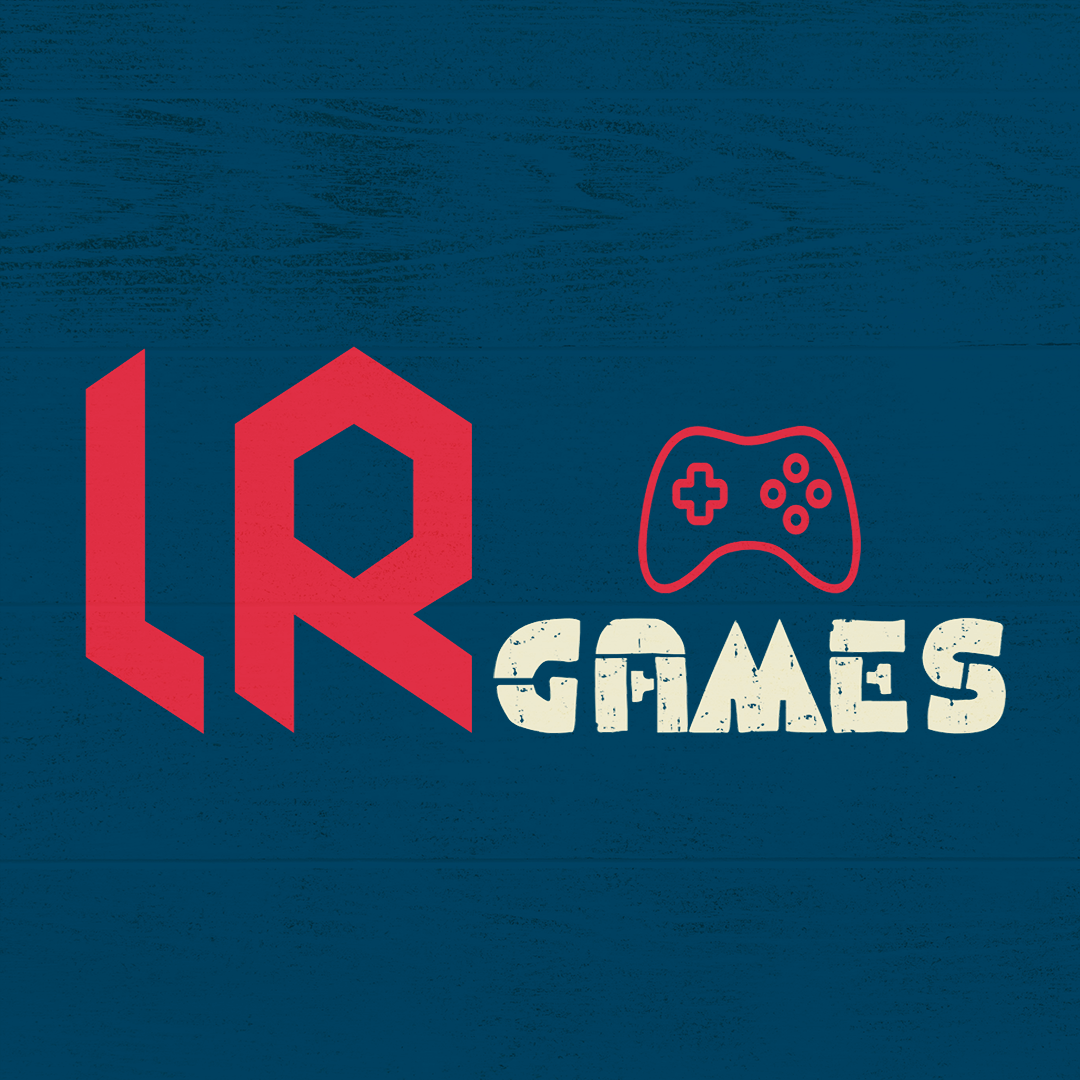 Logo of LR Games featuring a red and white design with a game controller icon.