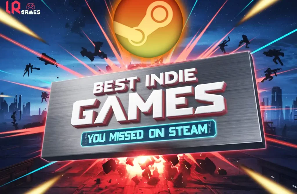 Promotional graphic featuring the text "Best Indie Games You Missed on Steam" alongside cover art for the games Northern Journey and INFRA.