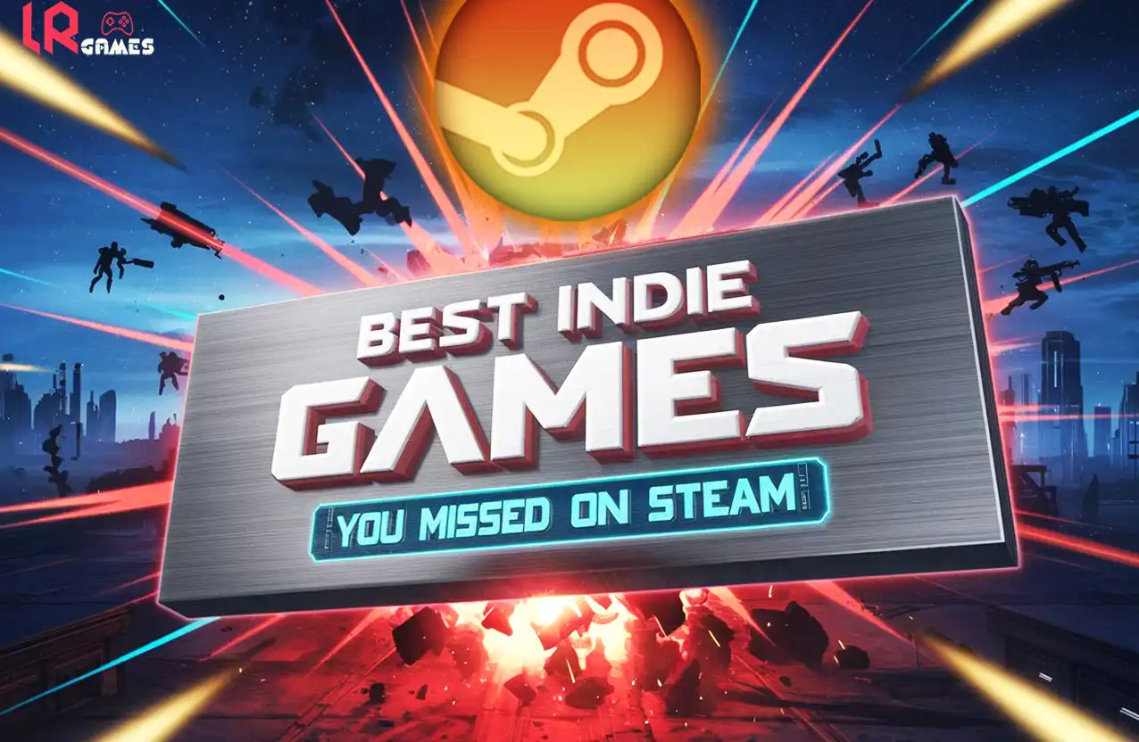 Promotional graphic featuring the text "Best Indie Games You Missed on Steam" alongside cover art for the games Northern Journey and INFRA.