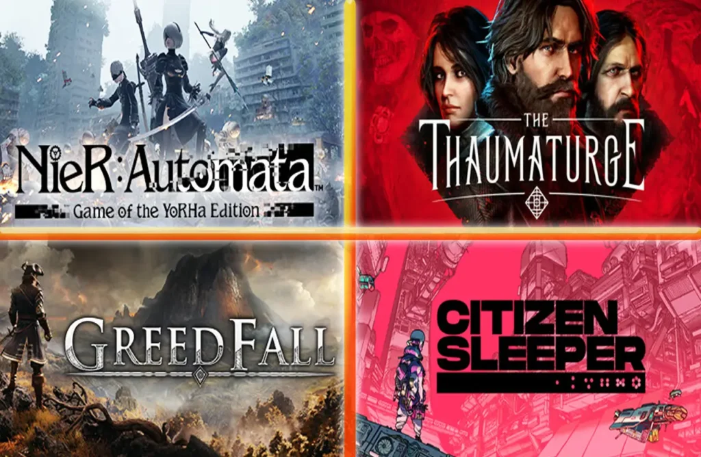 Covers for Pathfinder: Wrath of the Righteous, Tyranny, Planescape: Torment, and Persona 3 Reload.